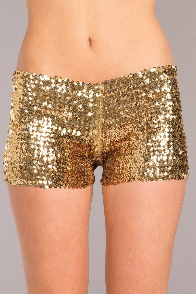 Sequin Booty Shorts Gold