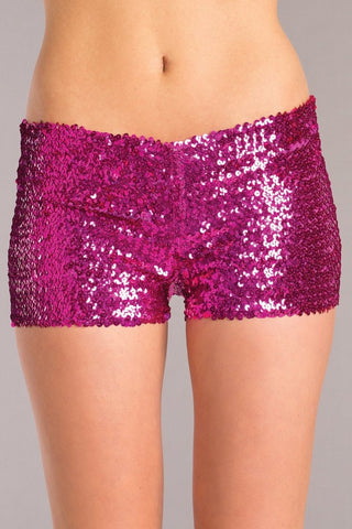 Sequin Booty Shorts Hot Pink