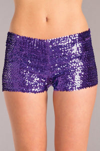 Sequin Booty Shorts Purple