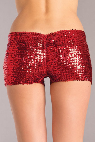 Sequin Booty Shorts Red