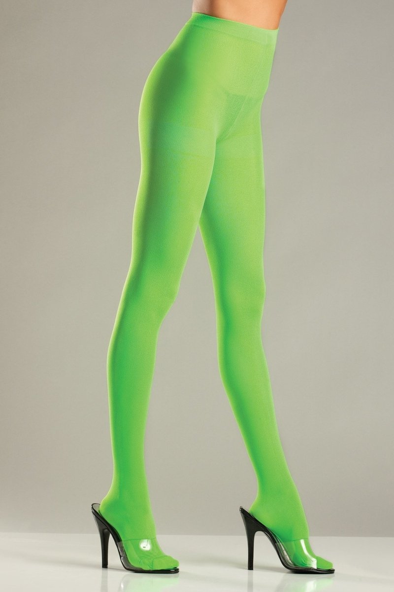 Lime Green Opaque Pantyhose