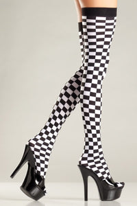 Checkerboard Thigh Highs