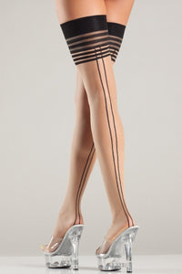 Layered Lines Thigh Highs