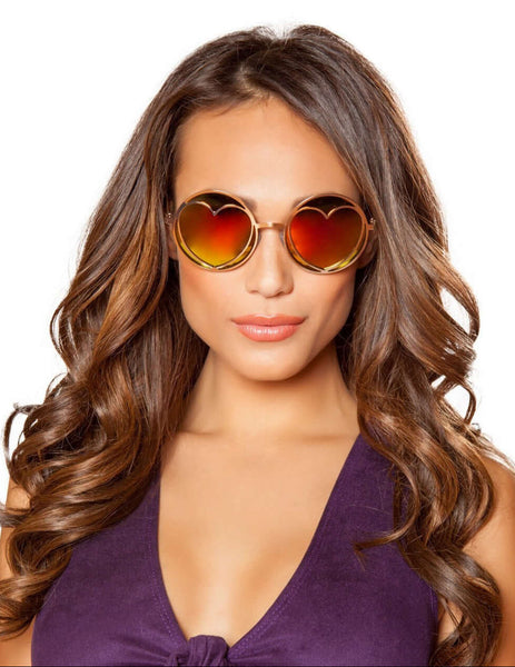 Hippie Glasses with Heart Lense Frame, DIY Hippie Costume Accessories