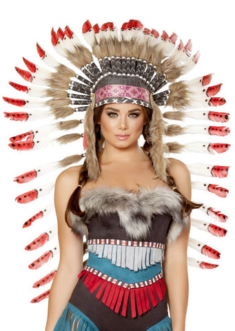 Indian Headdress with Red Tips