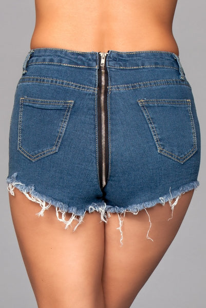 Zip Me Up Denim Shorts