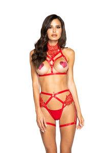 Open Bust & Crotchless Cage Set