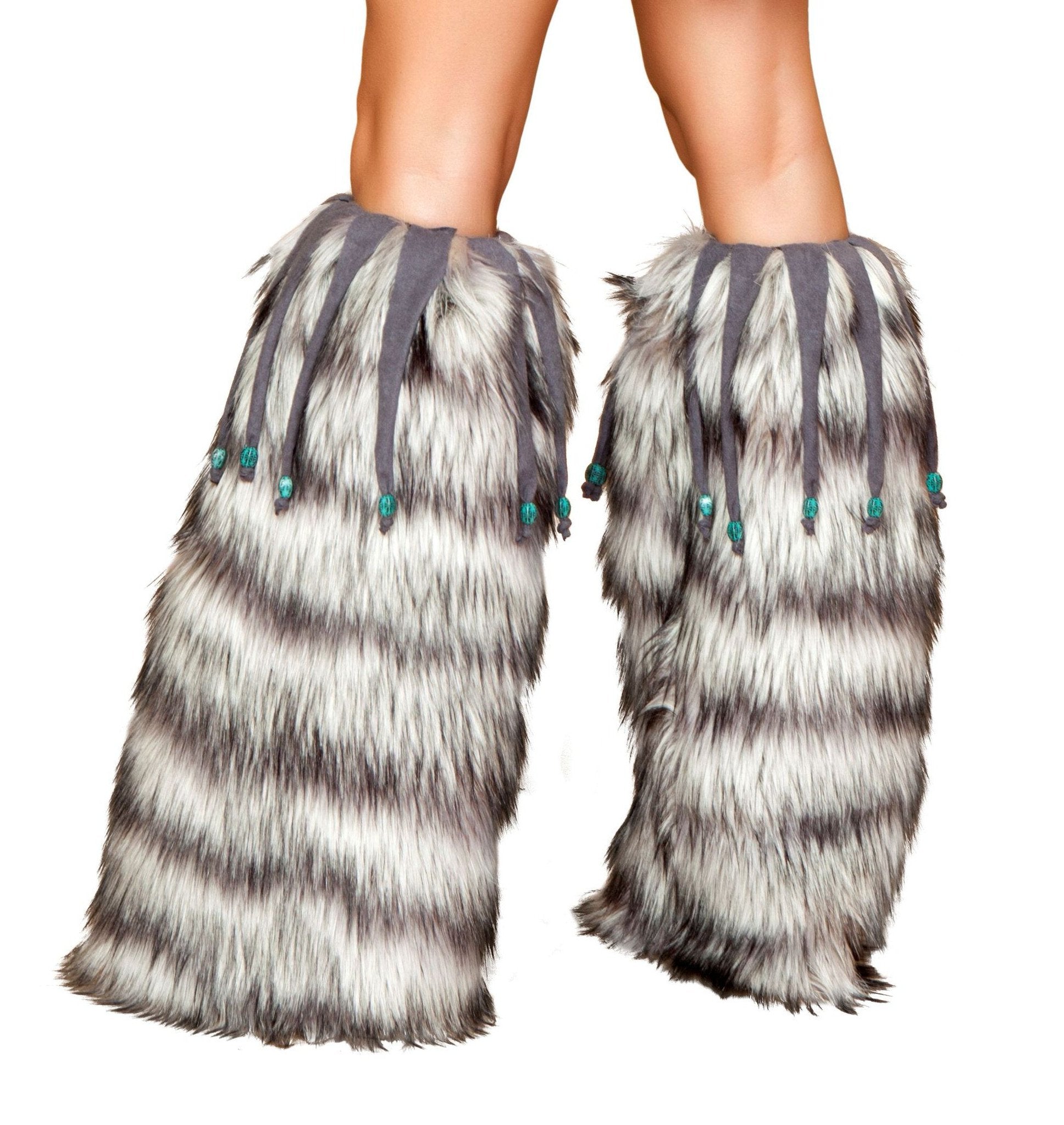 Leg Warmers with Beaded Fringe