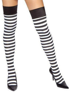 Black and White Striped Stockings