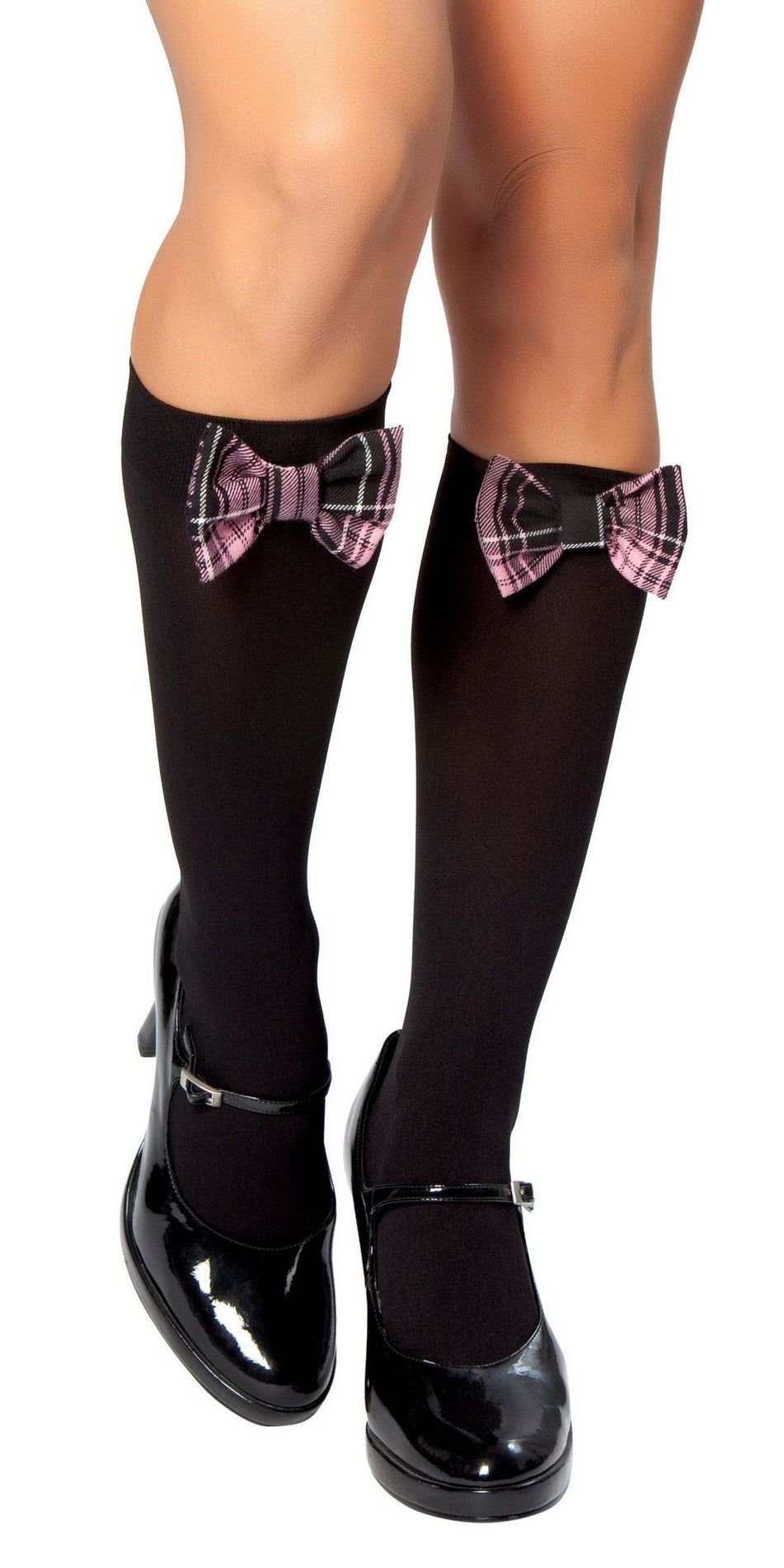 Knee High Stocking w/ Plaid Bows