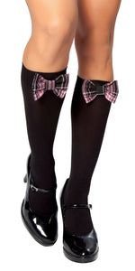 Knee High Stocking w/ Plaid Bows