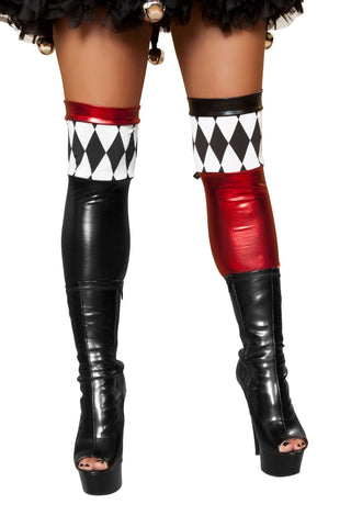 Red and Black metallic Jester Stockings